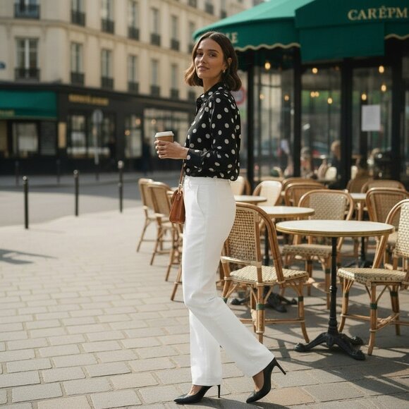 Tuckernuck Juliana Polka Dot Tie Front Blouse NWT Black White Size S - Picture 2 of 10